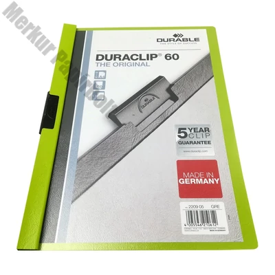 Klipmappa DURABLE Duraclip A/4 60 lapig zöld