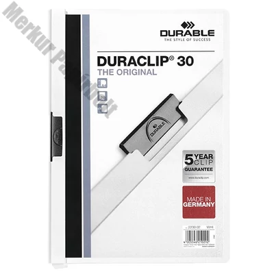 Klipmappa DURABLE Duraclip A/4 30 lapig fehér
