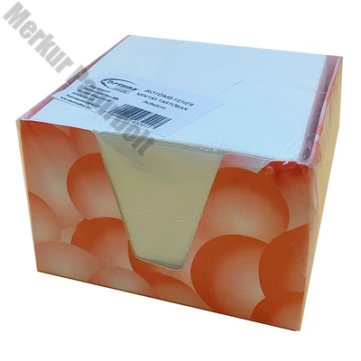 Kockatömb fehér FORTUNA 9x9x6 cm mintás tartóban