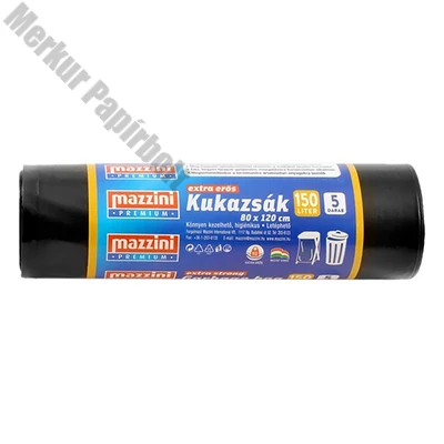 Szemeteszsák MAZZINI 150L Premium extra erős 5 darabos