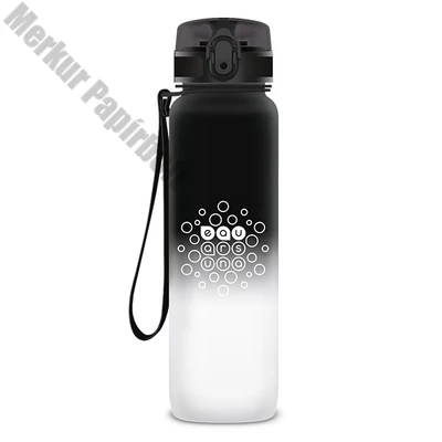Kulacs ARS UNA műanyag matt BPA-mentes motivációs ombre 1000 ml Black & White