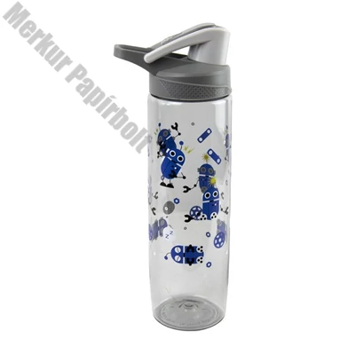 Kulacs WABO műanyag BPA mentes 750 ml szürke robotos