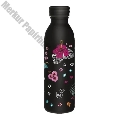 Kulacs duplafalú ARS UNA fém 600 ml Black Hibiscus