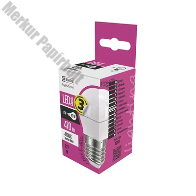 LED izzó EMOS E27 kisgömb 4,2W természetes fény 4000K
