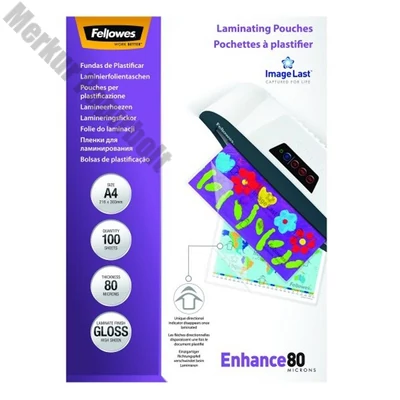 Lamináló fólia FELLOWES A/4 80 mikron fényes 100/csom