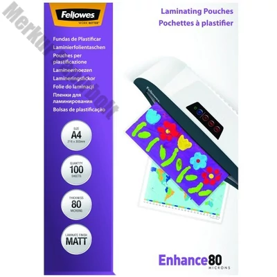 Lamináló fólia FELLOWES A/4 80 mikron matt 100/csom