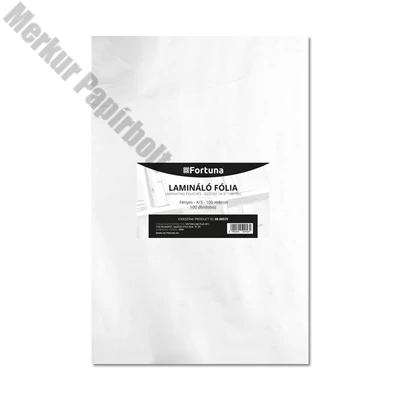 Lamináló fólia FORTUNA A/3 303x426mm 100 mikron fényes 100/dob