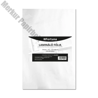 Lamináló fólia FORTUNA A/5 154x216mm 125 mikron fényes 100/dob