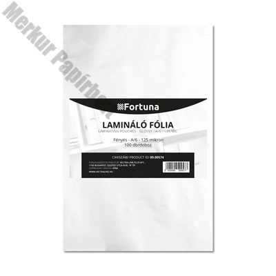Lamináló fólia FORTUNA A/6 111x154mm 125 mikron fényes 100/dob