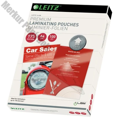 Lamináló fólia LEITZ A/4 175 mikron 100 íves fényes
