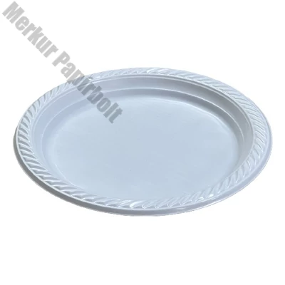 Lapostányér újrahasználható műanyag fehér 22cm  100 darabos