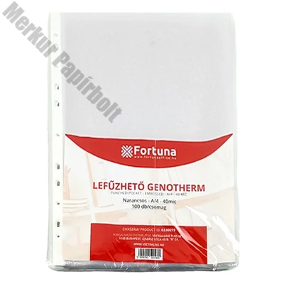 Lefűzhető genotherm FORTUNA A/4 40 mikron narancsos 100 darabos