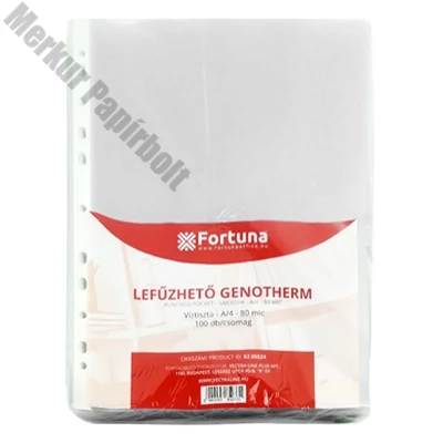 Lefűzhető genotherm FORTUNA A/4 80 mikron víztiszta 100 darabos