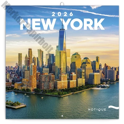 Lemeznaptár REALSYSTEM 300x300mm New York 2026.