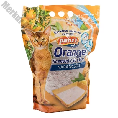 Macskaalom PANZI silica narancs illattal 3,8 l
