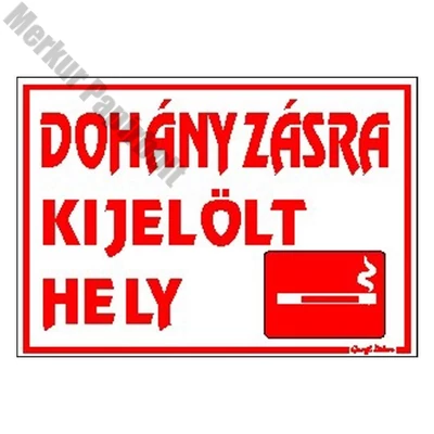 Matrica Dohányzásra kijelölt hely fehér piros "C"
