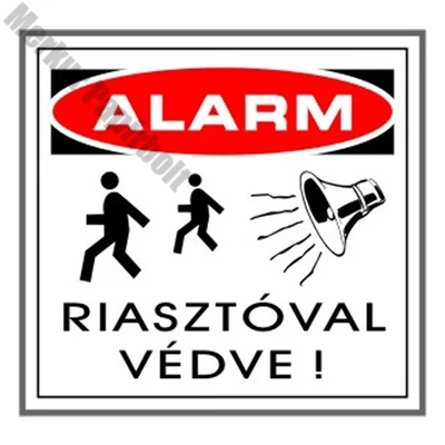 Matrica Riasztóval védve fehér "A"