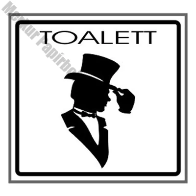 Matrica WC kalapos grafikás férfi fehér "A"