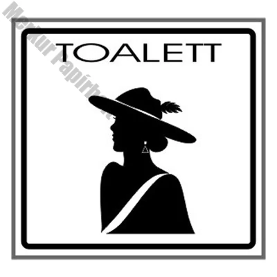 Matrica WC kalapos grafikás női fehér "A"
