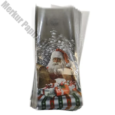 Mikulászacskó műanyag 15x35 cm Ajándékdobozos átlátszó 100 darabos