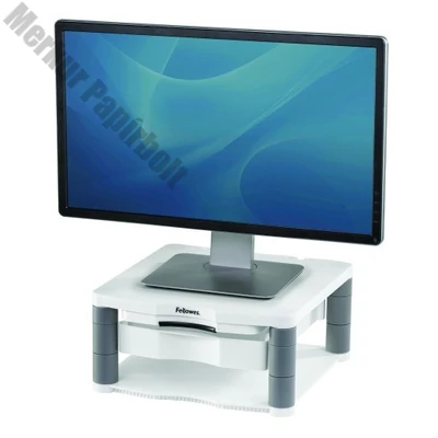 Monitorállvány FELLOWES Premium Plus fiókkal platinaszürke