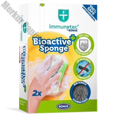 Mosogatószivacs BONUS Bioactive formázott 9,5x7,1x4,5cm 2 darabos