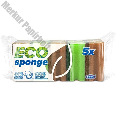Mosogatószivacs BONUS Eco formázott 9,5x7,1x4,5cm 5 darabos