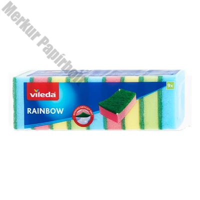 Mosogatószivacs VILEDA Rainbow színes 9 +1 darabos