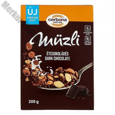 Müzli CERBONA étcsokoládés dobozos 200 g