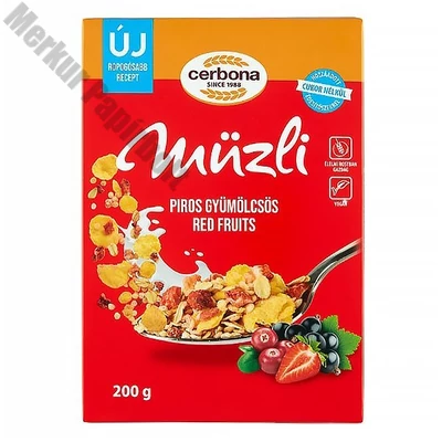 Müzli CERBONA piros gyümölcsös dobozos 200 g
