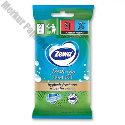 Nedves kéztörlő ZEWA Protect 10 darabos