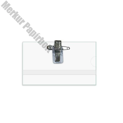 Névjegykitűző tűs csiptetős 54x90mm kemény