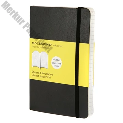 Notesz kockás MOLESKINE QP612 "P" puhafedeles fekete