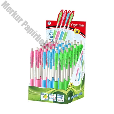 Nyomósirón display OPTIMA 0,5 mm vegyes színek 36 darabos