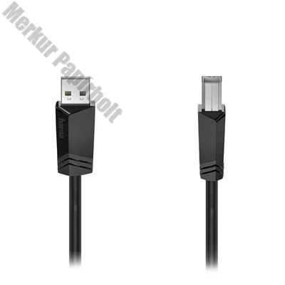 Nyomtató kábel HAMA USB-A/USB-B 3m fekete