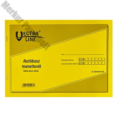 Nyomtatvány autóbusz menetlevél VECTRALINE A/4 50x2