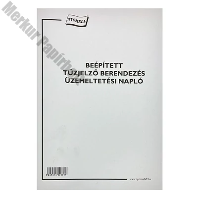 Nyomtatvány beépített tűzjelző berend. üzemelt. napló