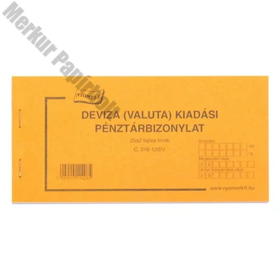 Nyomtatvány deviza kiadási bizonylat 25x2