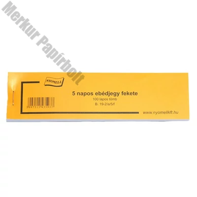 Nyomtatvány ebédjegy 5 napos fekete