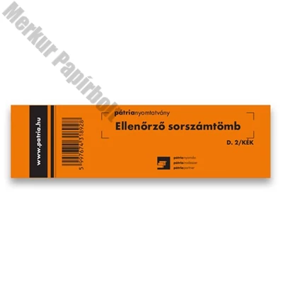 Nyomtatvány ellenőrző sorszámtömb PÁTRIA D2 100 lapos 146x40 mm vegyes