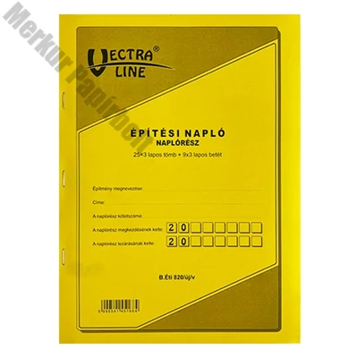 Nyomtatvány építési napló VECTRALINE A/4 25x3 álló pótlapokkal