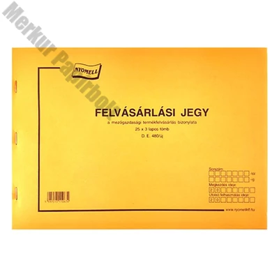 Nyomtatvány felvásárlási jegy mezőgazdasági A/4 25x3