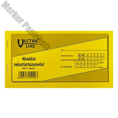 Nyomtatvány kiadási pénztárbizonylat VECTRALINE