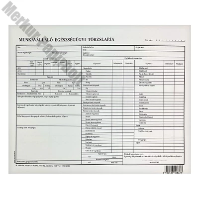 Nyomtatvány munkavállaló egészségügyi törzslapja