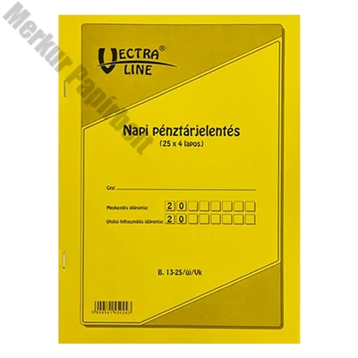 Nyomtatvány napi pénztárjelentés VECTRALINE 25x4