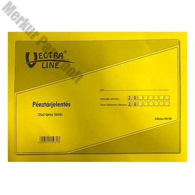 Nyomtatvány pénztárjelentés VECTRALINE A/4 25x2 lapos fekvő