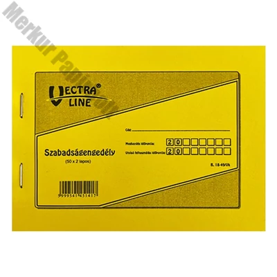 Nyomtatvány szabadságengedély VECTRALINE 50x2
