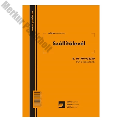 Nyomtatvány szállítólevél A/5 50x3 álló