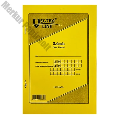 Nyomtatvány számlatömb VECTRALINE 50x3 álló 1 áfás A5