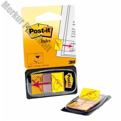 Oldaljelölő 3M Post-it 680-31 műanyag aláírás ikon 25x43mm